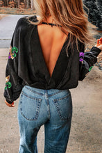 Load image into Gallery viewer, Cutout Sequin Round Neck Sweatshirt
