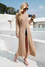 Load image into Gallery viewer, Round Neck Split Distressed Sweater Dress
