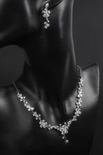 Load image into Gallery viewer, Flower Cubic Zirconia Necklace and Drop Earrings Set

