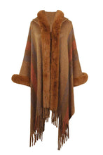 Load image into Gallery viewer, Color Block Fringe Detail Poncho
