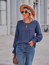 Load image into Gallery viewer, Round Neck Flounce Sleeve Blouse
