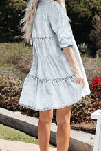 Load image into Gallery viewer, V-Neck Half Sleeve Mini Denim Dress
