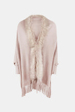 Load image into Gallery viewer, Fringe Open Front Long Sleeve Poncho
