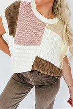 Load image into Gallery viewer, Color Block Cable-Knit Sweater Vest
