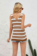 Load image into Gallery viewer, Striped V-Neck Knit Tank
