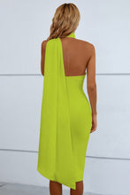 Load image into Gallery viewer, Cascading Detail Halter Neck Bodycon Dress
