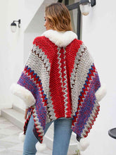 Load image into Gallery viewer, Color Block Open Front Poncho
