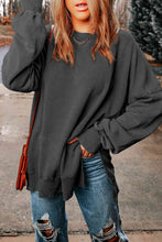 Load image into Gallery viewer, Dropped Shoulder Round Neck Long Sleeve Blouse
