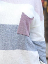 Load image into Gallery viewer, Striped Round Neck Sweater with Pocket

