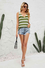 Load image into Gallery viewer, Striped V-Neck Knit Tank
