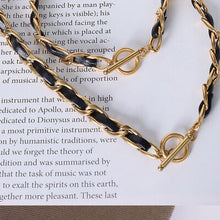 Load image into Gallery viewer, 18K Gold-Plated Leather Chain Necklace
