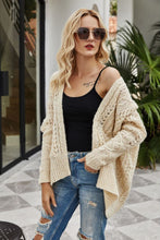 Load image into Gallery viewer, Ribbed Trim Openwork Open Front Cardigan
