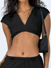 Load image into Gallery viewer, Johnny Collar Cropped Top
