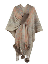 Load image into Gallery viewer, Heathered Fringe Hem Poncho
