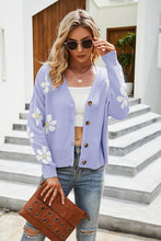 Load image into Gallery viewer, Flower Pattern Button Front Cardigan
