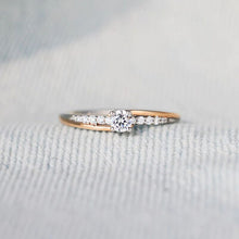 Load image into Gallery viewer, Inlaid Zircon Bicolor Rose Gold-Plated Ring
