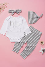 Load image into Gallery viewer, Baby Girls Letter Print Onesie and Striped Pants Set
