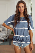 Load image into Gallery viewer, Striped Tie Front Tee Shirt
