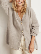 Load image into Gallery viewer, Full Size V-Neck Rib-Knit Cardigan
