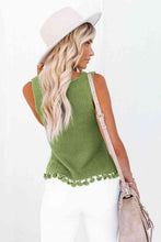 Load image into Gallery viewer, Openwork Tassel Hem Knit Tank
