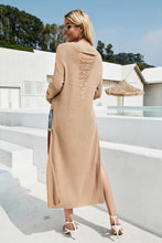 Load image into Gallery viewer, Round Neck Split Distressed Sweater Dress
