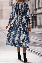 Load image into Gallery viewer, Printed Smocked Ruffle Hem Dress
