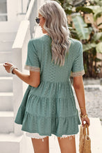 Load image into Gallery viewer, Contrast Short Sleeve Tiered Blouse
