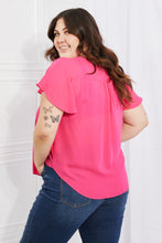 Load image into Gallery viewer, Sew In Love Just For You Full Size Short Ruffled Sleeve Length Top in Hot Pink
