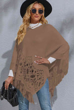 Load image into Gallery viewer, Round Neck Fringe Detail Poncho
