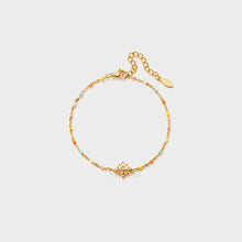 Load image into Gallery viewer, Lotus Shape 18K Gold-Plated Bead Bracelet
