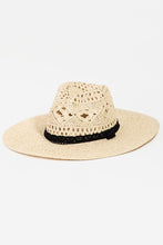 Load image into Gallery viewer, Fame Openwork Lace Detail Wide Brim Hat
