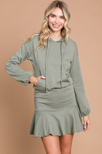 Load image into Gallery viewer, Culture Code Full Size Drawstring Dropped Shoulder Hooded Mini Dress
