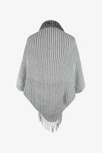 Load image into Gallery viewer, Striped Open Front Fringe Poncho
