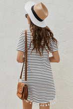 Load image into Gallery viewer, Striped Tassel Round Neck T-Shirt Dress
