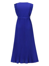 Load image into Gallery viewer, Tied Surplice Cap Sleeve Pleated Dress
