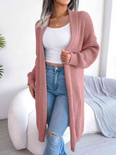 Load image into Gallery viewer, Open Front Dropped Shoulder Longline Cardigan
