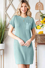 Load image into Gallery viewer, Ribbed Round Neck Short Sleeve Dress
