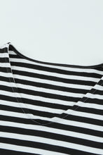Load image into Gallery viewer, Striped Tie-Waist Frill Trim V-Neck Dress
