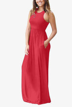 Load image into Gallery viewer, Round Neck Sleeveless Dress with Pockets
