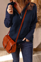 Load image into Gallery viewer, Quarter-Zip Quilted Sweatshirt with Kangaroo Pocket
