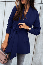 Load image into Gallery viewer, Belted Shawl Collar Blazer
