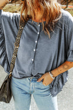 Load image into Gallery viewer, Button Front Flounce Sleeve Tee
