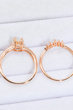 Load image into Gallery viewer, Natural Moonstone and Zircon 18K Rose Gold-Plated Two-Piece Ring Set
