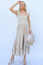 Load image into Gallery viewer, And The Why Linen Striped Ruffle Dress
