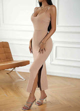 Load image into Gallery viewer, Lace-Up Spaghetti Strap Slit Dress
