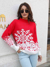 Load image into Gallery viewer, Snowflake Pattern Mock Neck Sweater
