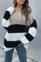 Load image into Gallery viewer, Color Block Striped Long Sleeve Sweater
