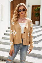 Load image into Gallery viewer, Flower Pattern Button Front Cardigan
