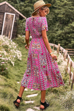 Load image into Gallery viewer, Printed Tie Back Flutter Sleeve Dress
