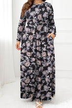 Load image into Gallery viewer, Plus Size Round Neck Long Sleeve Maxi Dress with Pockets
